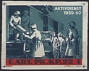 Schweiz Suisse Switzerland Soldatenmarken Eisenbahn Soldier Stamps Railway Parkdienst F. Art. Pk. Kp. 22